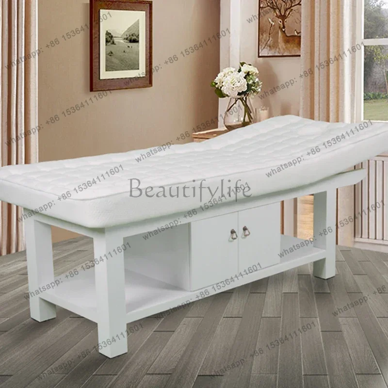 Factory Direct Sales Italian Style Multifunctional Massage Tables Beauty Salon Modern Solid Wood Massage Tables Foot Bath Furnit