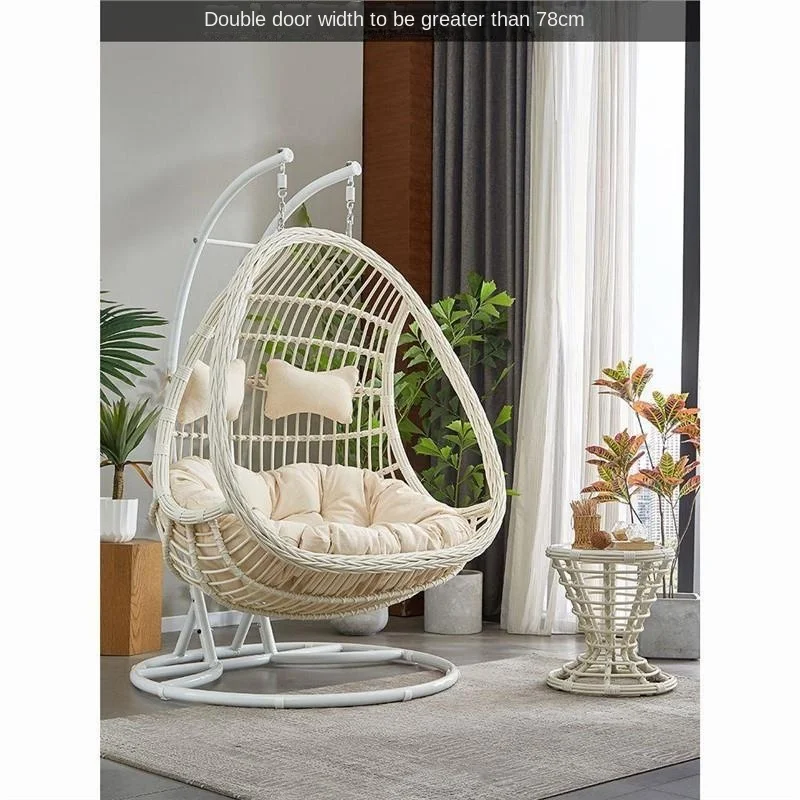 Indoor Swing Hanging Basket Chair Bird's Nest Rattan Chair Balcony Hammock for Bedroom Lazy Household Balcony Hanging Egg Chair