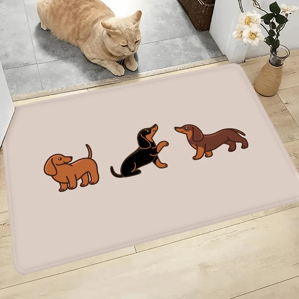 Cute Dachshunds Long Rugs Cheaper Anti-slip Modern Living Room Balcony Printed Bedside Area Rugs