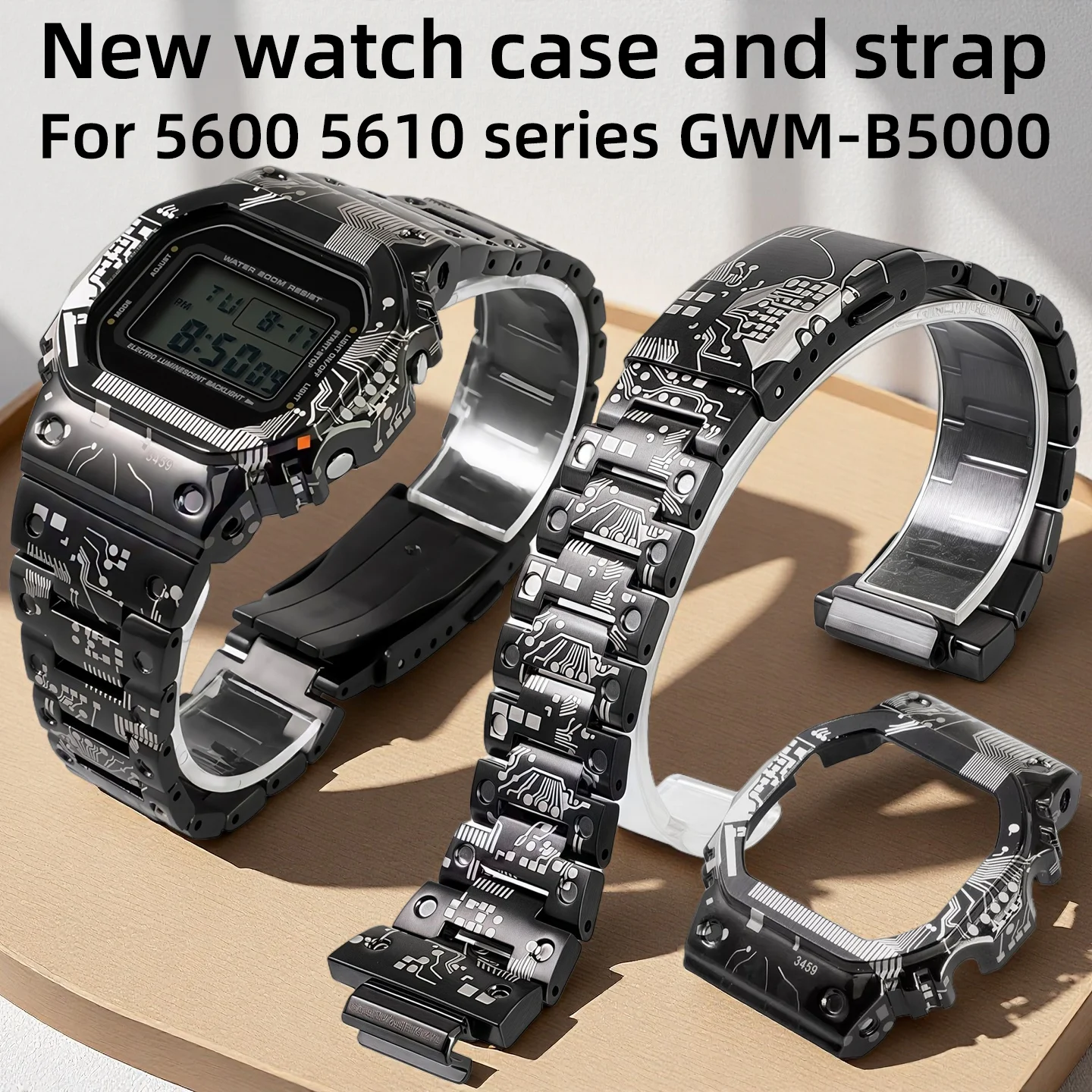 

DW5600 Титановый ремешок для Casio GMW5610 GMW-B5000 DW 5600, мужской ремешок из нержавеющей стали с металлическим ободом, браслет, аксессуары