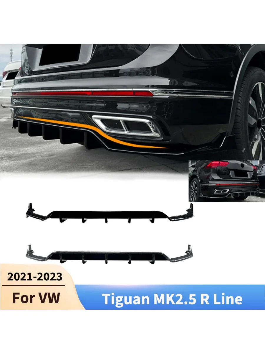 Für Volkswagen VW Tiguan MK2.5 R Linie 2021 2022-2023 Auto Hinten Stoßstange Diffusor Lip Spoiler Kinn Autos Tuning körper kits