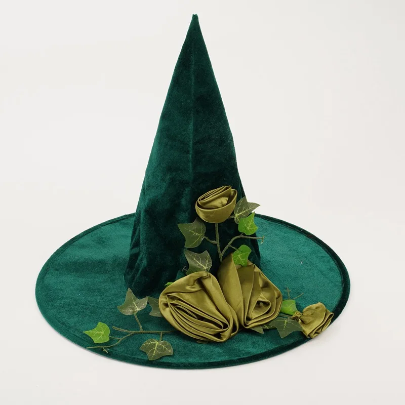 Cappello da strega verde Anime Wizard Magic Hat Party Costume Cosplay copricapo elfo gioco di ruolo Halloween Party Dress Up Stage Props