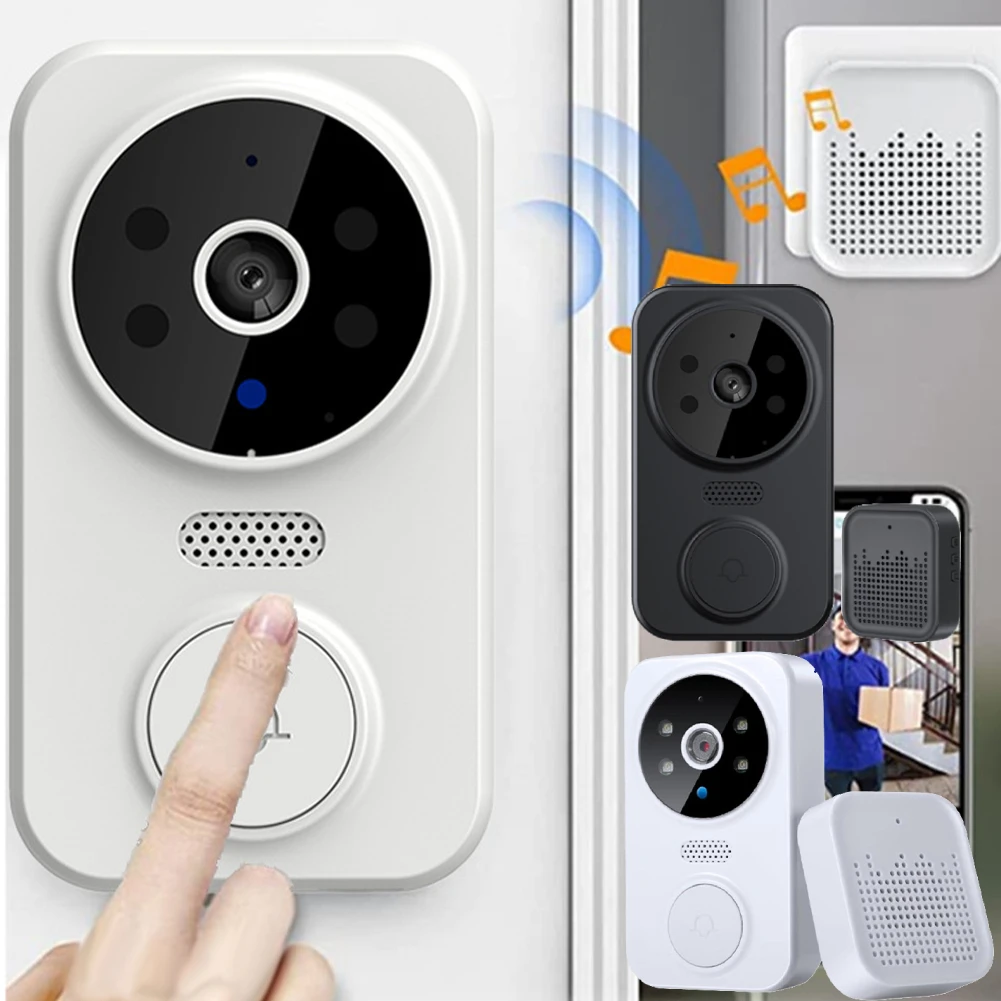 WiFi Video Doorbell Smart Home Door Bell Night Vision Wireless Visual Intercom Doorbell Two-Way Audio Visual Doorbell Monitoring