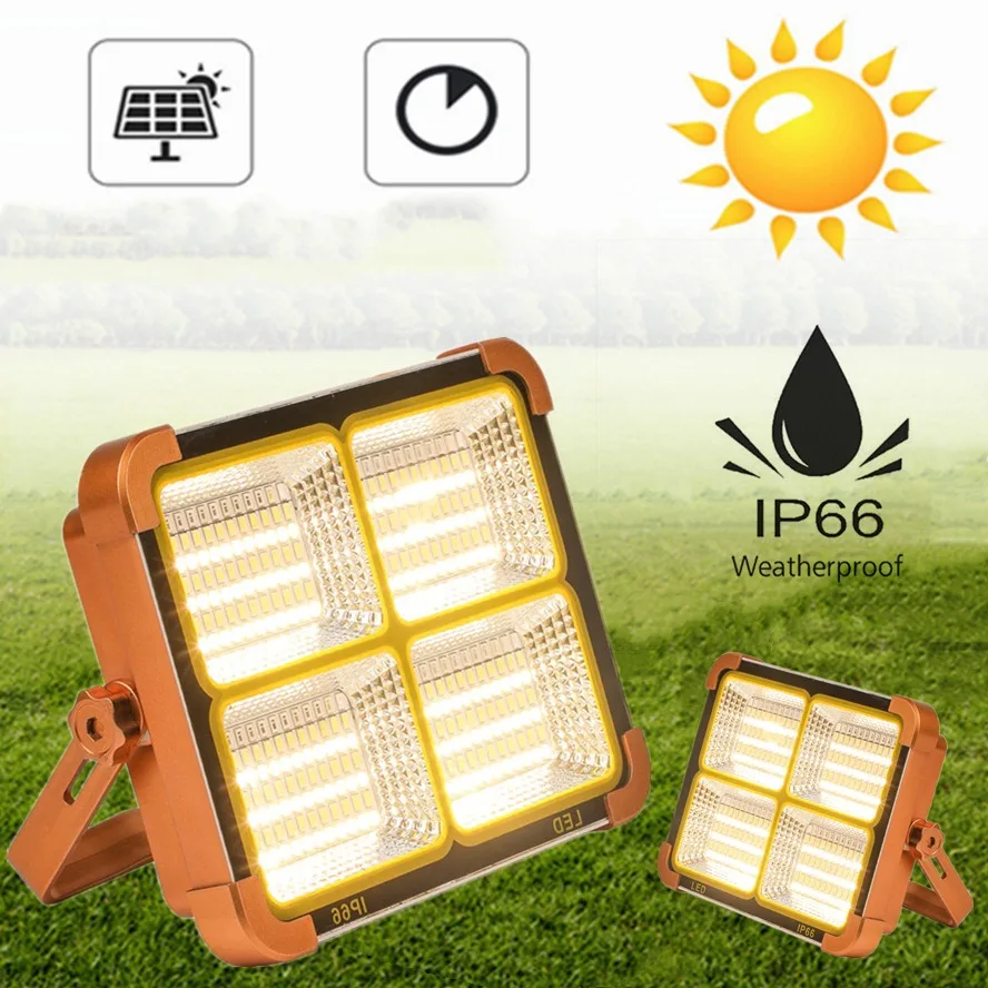 

10000LM Portable Solar Floodlight USB Charging Super Bright LED Camping Light Integrated Outdoor Emergency Lighting Tent Light