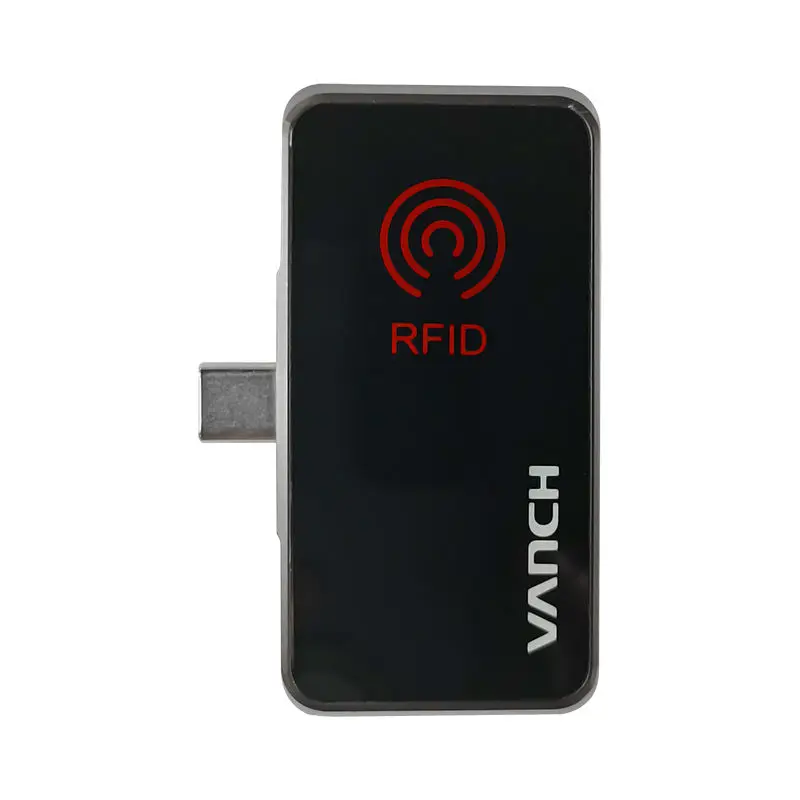 

Vanch 860-960mhz UHF RFID OTG Android Reader Portable ABS Handheld Phone Reader With Type-c And USB Interface 1M APK SDK