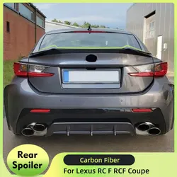Rear Trunk Spoiler Wings for Lexus RC F RCF Coupe 2-Door 2015-2018 Car Racing Rear Spoiler Tail Boot Lid Wing Lip Carbon Fiber
