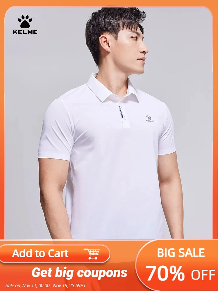 

Kelme Polo Official Breathable And Quick Drying T-shirt For Summer, Men's Commuting T-shirt, Lapel Sports Short Sleeved Shirt