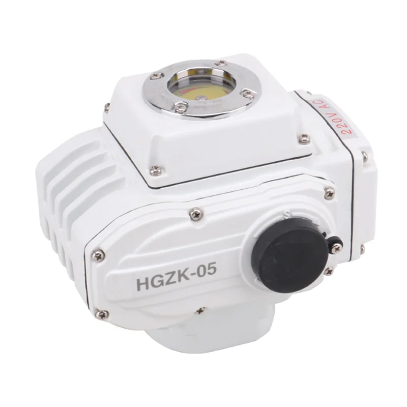 HGZK Intelligent Type Electric Actuator 90 Degree 12V 24V DC Electric Rotary Actuator Motorized Valve Actuator AC220V AC380