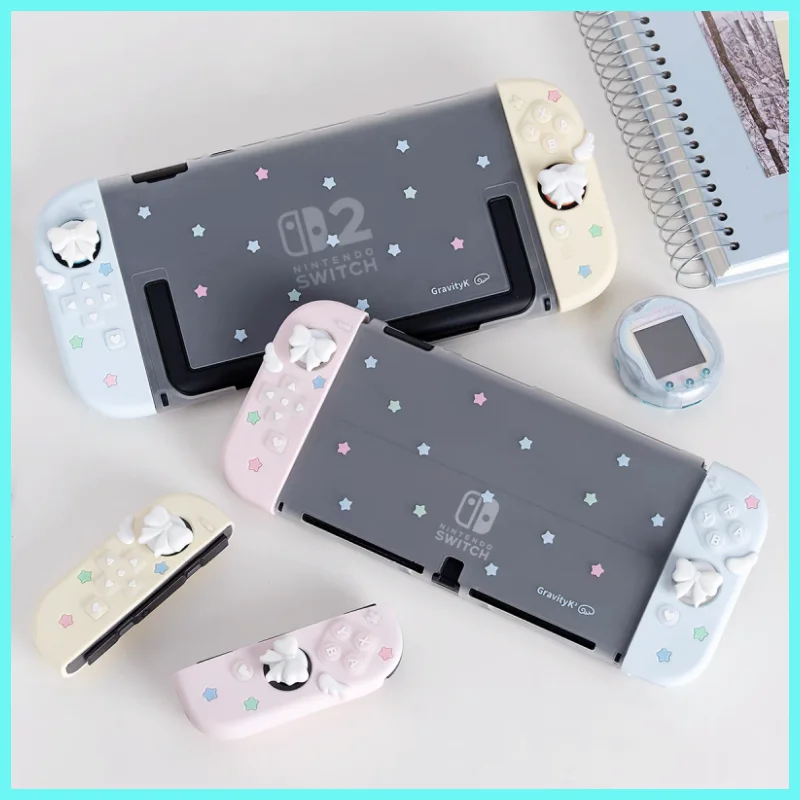 Ns2 Shell Original Protective Case For Switch 2 Oled Ns Star Bow Wing Soft Silicone Joy Con Controller Cover Gaming Accessory view 2