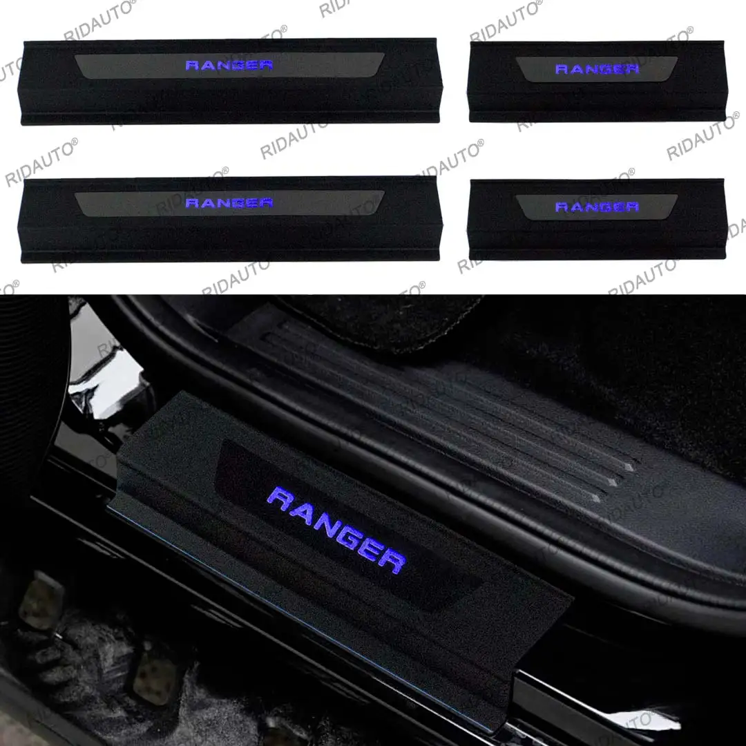 

Threshold Strip With LED Light For Next GEN FORD RANGER 2023-2025+ Car Pickup Door Sill Scuff Plate Protector Trim Pedal Sticker