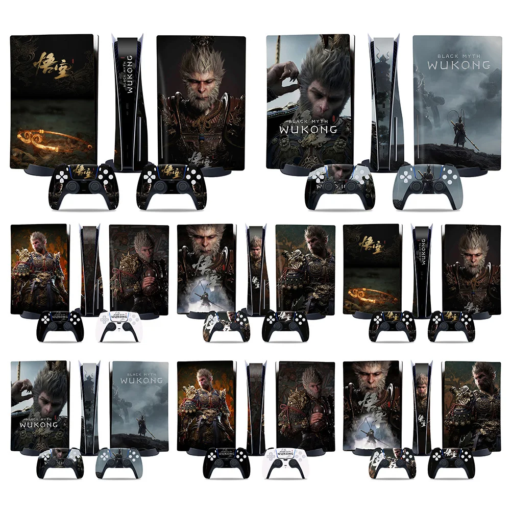 Black Myth Wukong Full Body Vinyl Skin Sticker Anti-Scratch Cool Decal Cover for PS5 Disc Digital Console & Controller