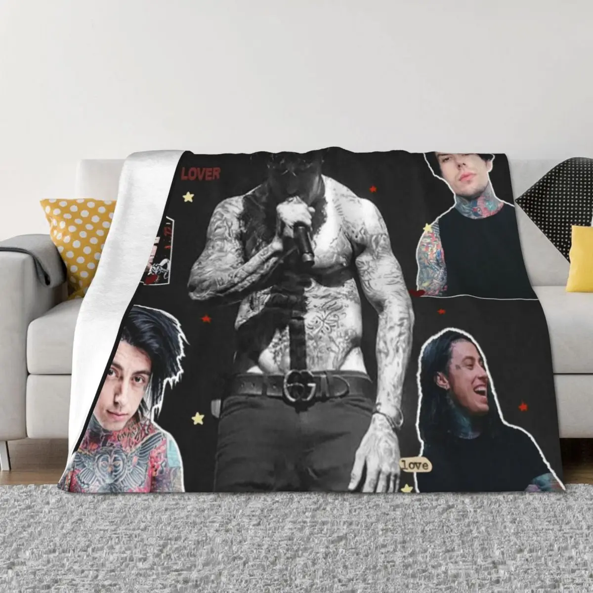 

ronnie radke photo collage Throw Blanket manga Decorative Beds Shaggy Hair Blankets