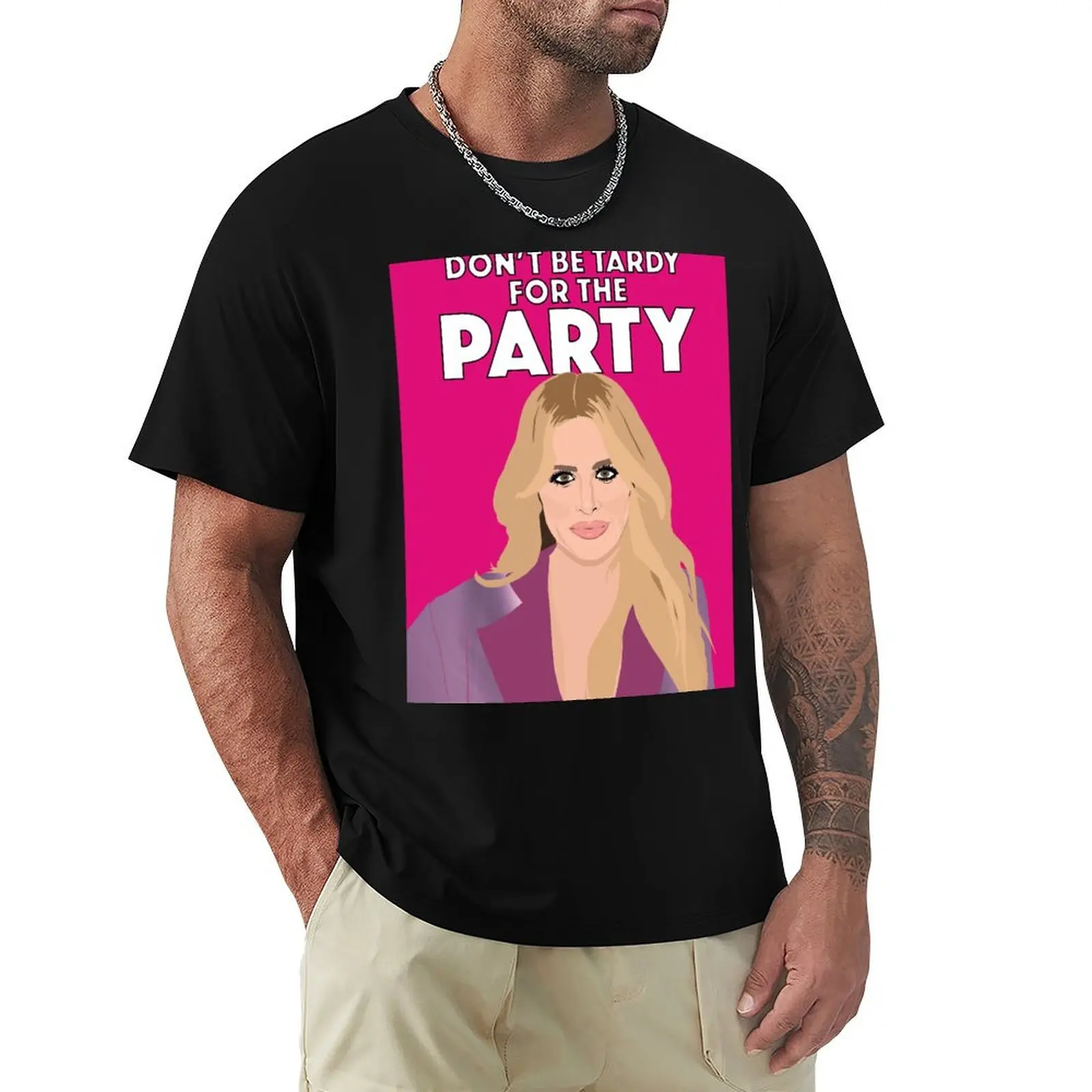 KIM ZOLCIAK Don't Be Tardy For The Party RHOA (Real Housewives of Atlanta) T-Shirt Simple Print Design T-Shirt