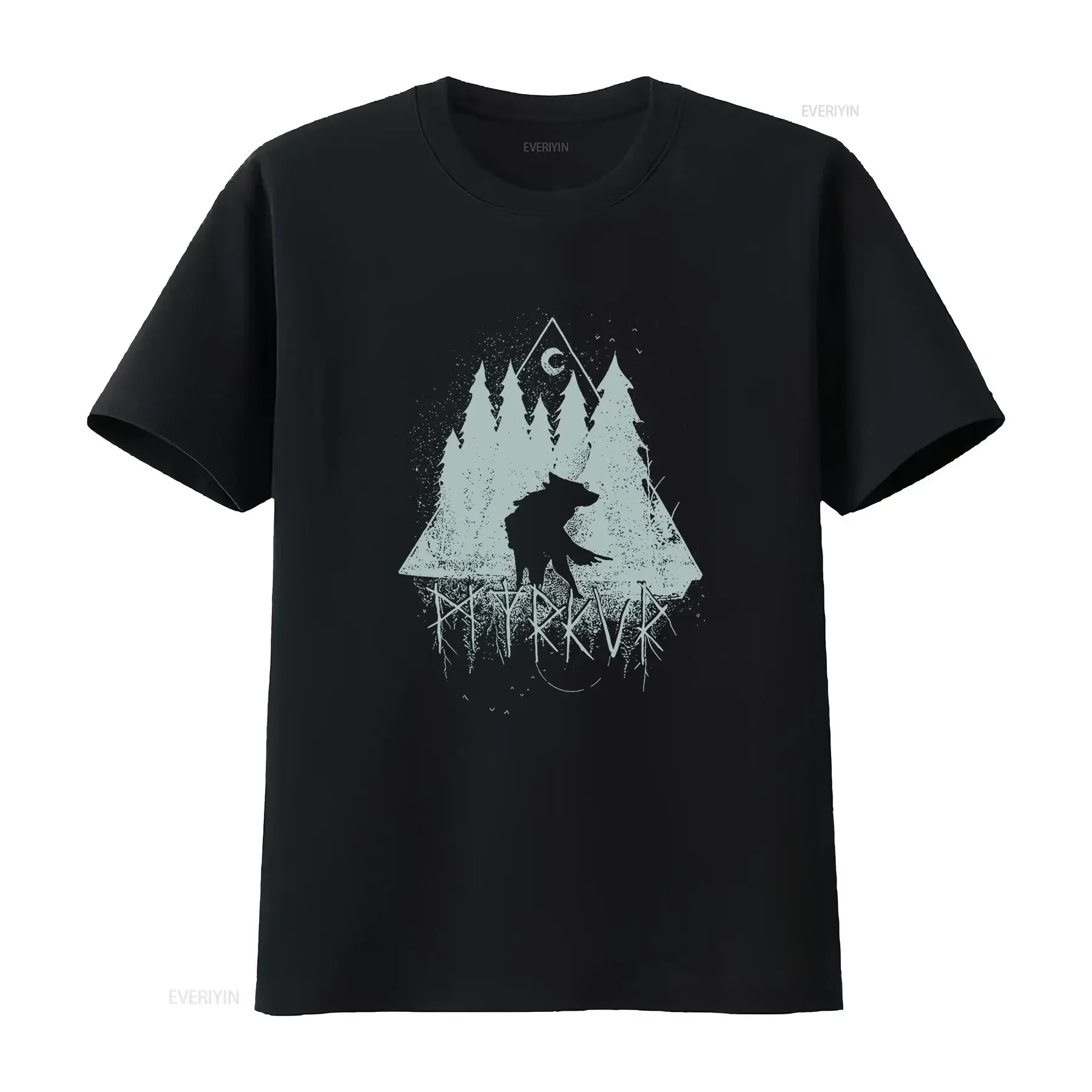 

myrkur wolf forrest tee black T Shirt vintage Washed Stylish Unisex streetwear designer clothes graphic Breathable Soft homme