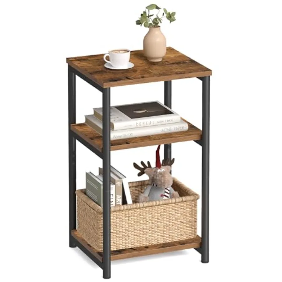 

BARNET Collection - Side Table, Small End Table for Living Room, Modern Tall Nightstand, Bedroom, Office, Bathroom, Steel Frame