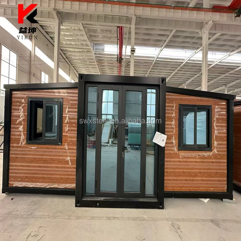 3 Bedroom 2 Bath Outdoor Fabricated Duplex Double Wing Expandable Container Homes Plans bar 40ft Luxury House