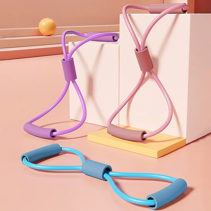 

Resistance Bands Yoga 8 Word Tension Device Back Training Arm Open Fitness Rope Neck Exercise Stretch Equipment Belt