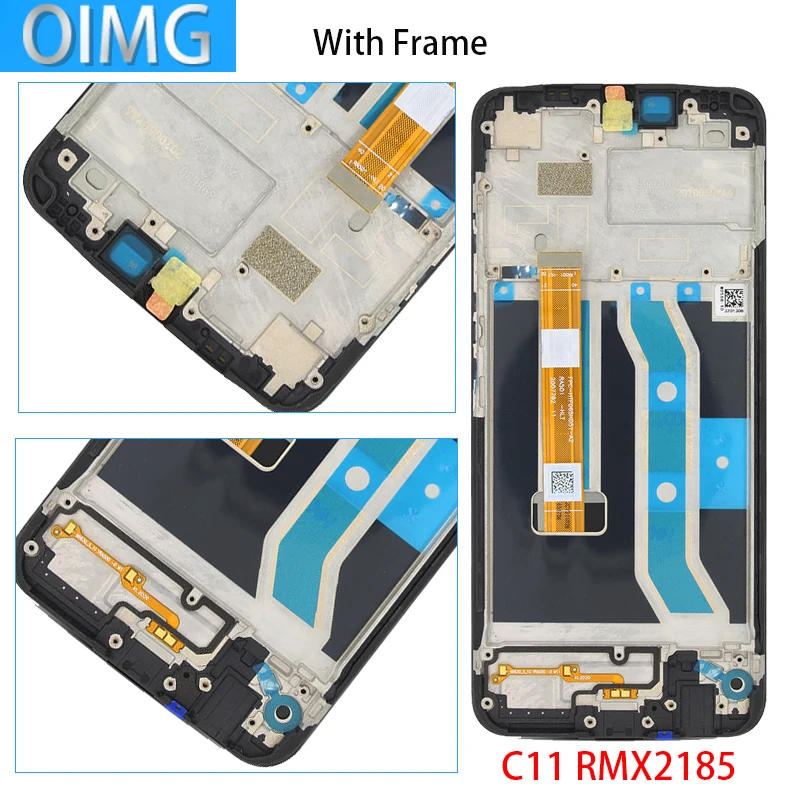 For OPPO Realme C11 2021 Original LCD Display With Frame Touch Screen Panel Digitizer Replacement Parts RMX2185 RMX3231