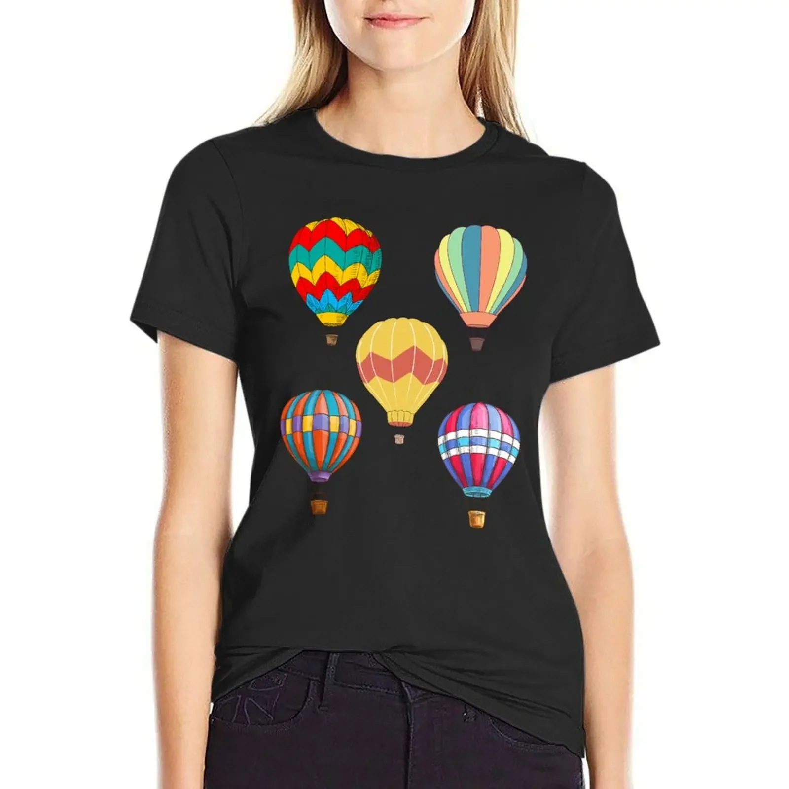 

Hot Air Balloon-Back to school gifts T-Shirt lady clothes tees vintage clothes anime cat shirts for Women
