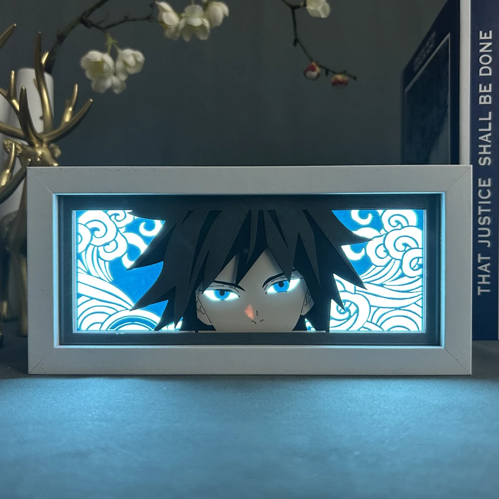 Anime Figure Eyes LED Night Light Box, Lâmpada para Quarto de Criança, Mesa, Decoração, Tomioka, Manga