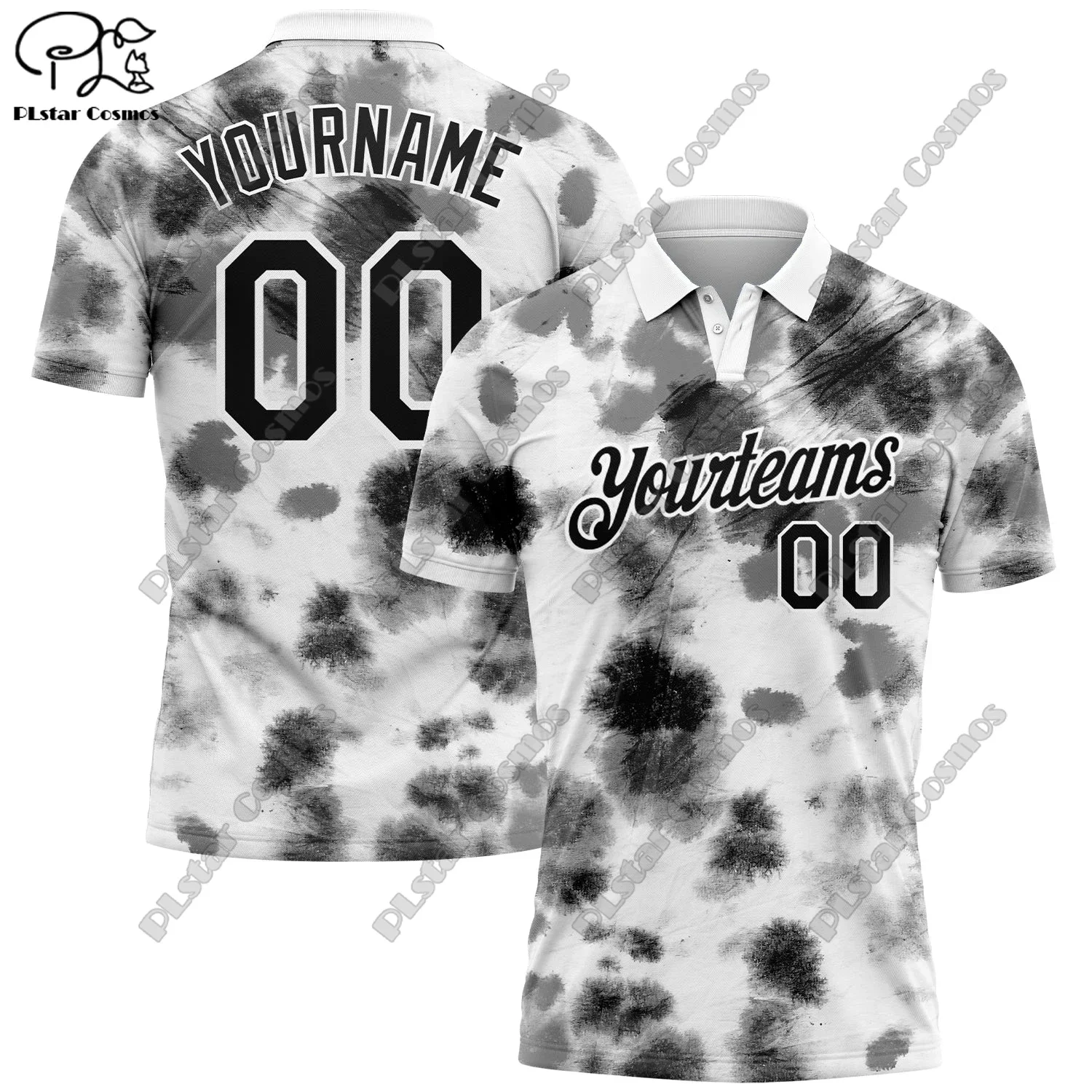 New personalized 3D printed gradient tie-dye graffiti pattern golf POLO shirt for men and women casual team sports series J-1