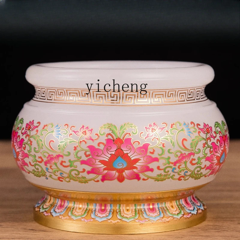 FJ-13 Marble Buddha Front Incense Burner Household Offering Indoor Lotus Fairy Incense Burner Bowl Ornament Burning Incense