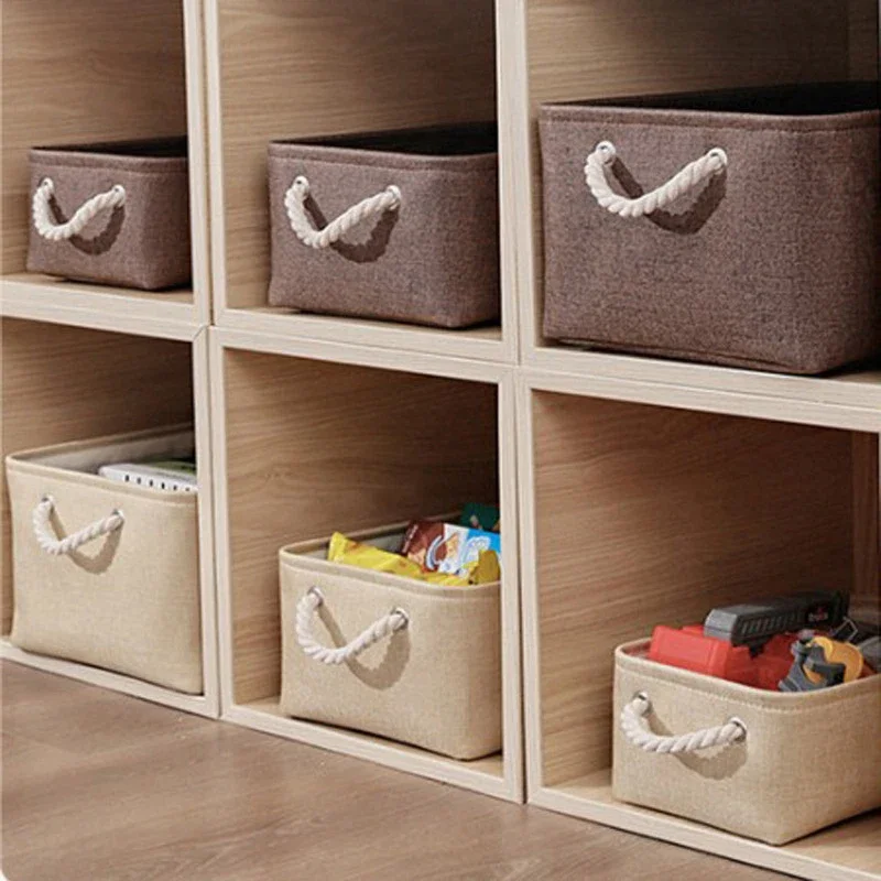 Folding Storage Baskets Kids Toys Organizer with Handle Clothes Sundries Storage Box Bucket Cabinet Storage Bag Laundry Basket