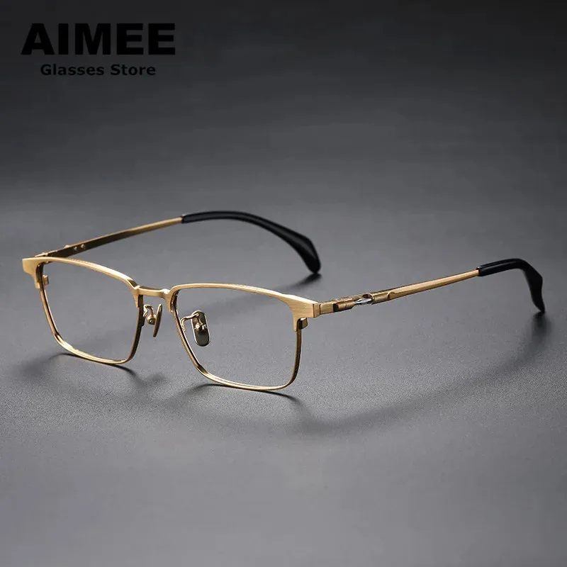 

Brand Design Pure Titanium Ultralight Glasses Frame Men's Business Square Prescription Eyeglasses Women Japanese Optical Eyewear