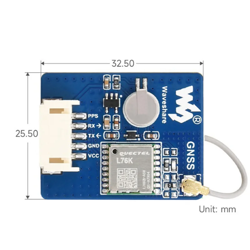 Módulo L72A-Waveshare L76K GNSS compatible con GPS/GLONASS/BDS/QZSS sistema multi satélite nuevo azul para Raspberry Pi/Jetson Nano/Ard