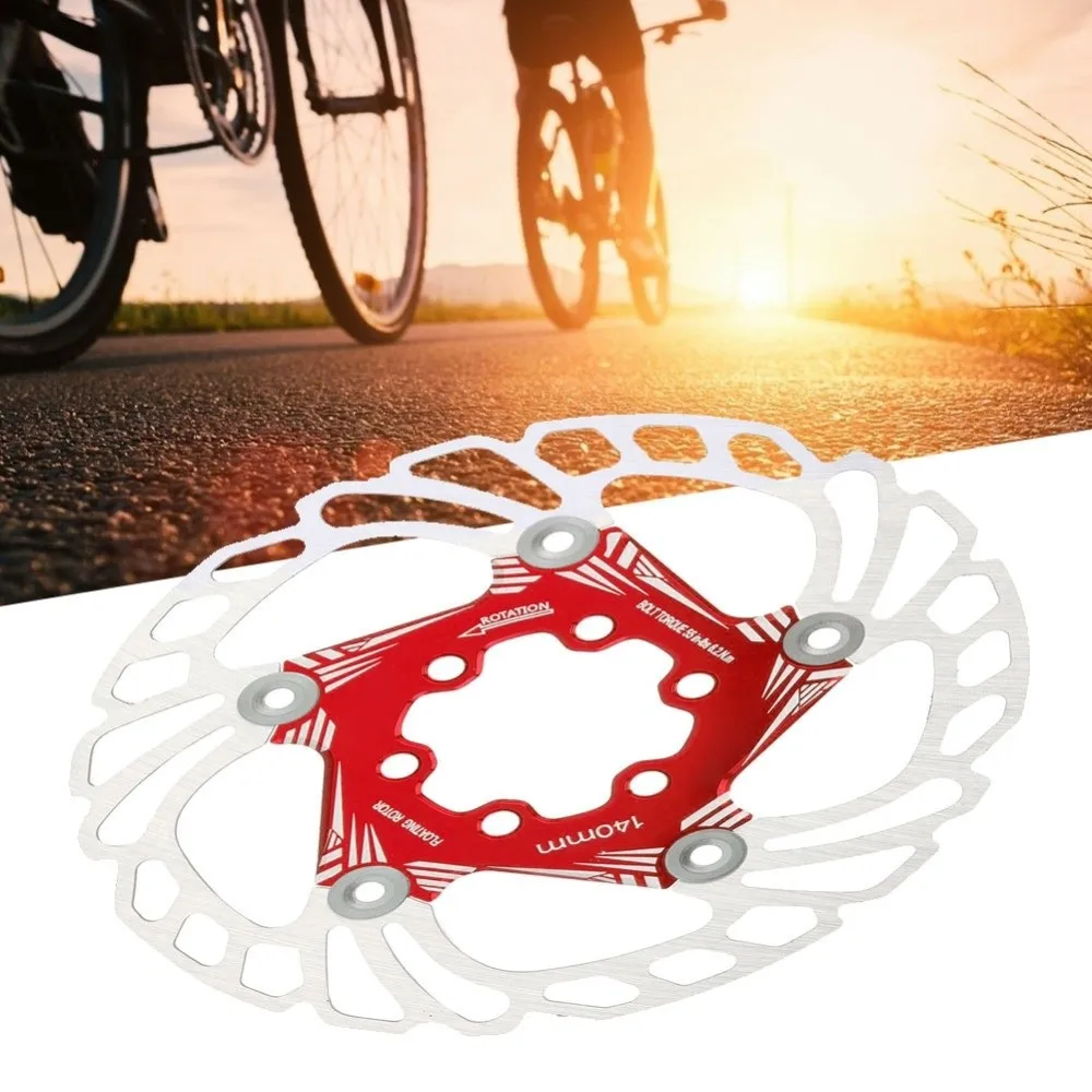 

140mm Bicycle Floating Brake Disc Heat Dissipation Stainless Steel+Aluminum Alloy Floating Disc Brake Rotor 5 Stud with 6 Bolts