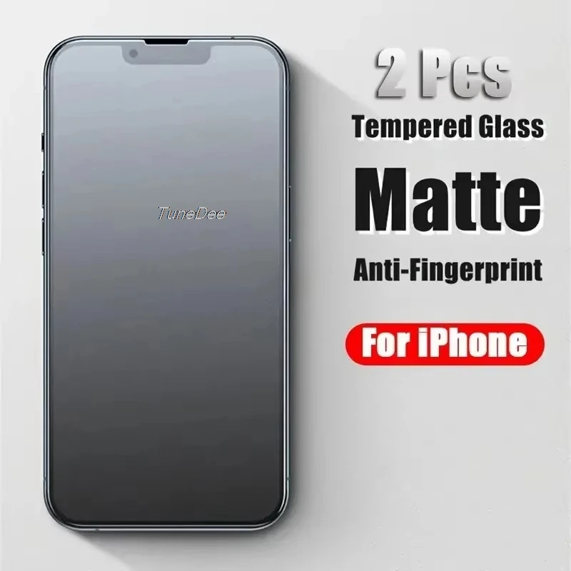 

2Pcs Matte Screen Protector For iPhone 17 16 Pro Max 15 14 12 11 6 7 8 Plus XS Max X XR Frosted Anti-Fingerprints Tempered Glass
