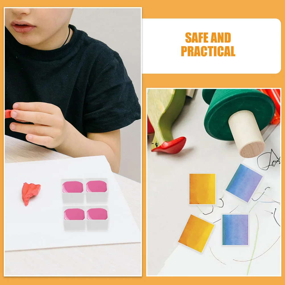 

100Pcs Watercolor Paint Pans Plastic Empty Half Pans DIY Painting Supplies for Watercolor Acrylic Artists Half Paint Pan for DIY