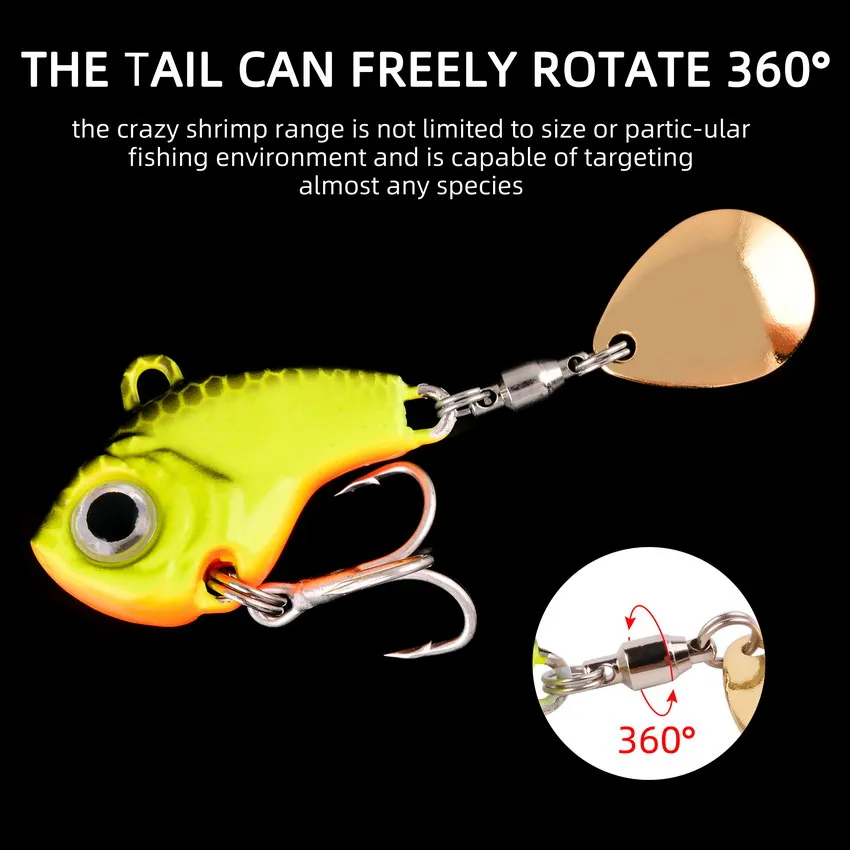 1PCS Rotating Metal VIB Vibration Bait Spinner Spoon Fishing Lures 5g -20g Jigs Trout Winter Fishing Hard Baits Tackle Pesca