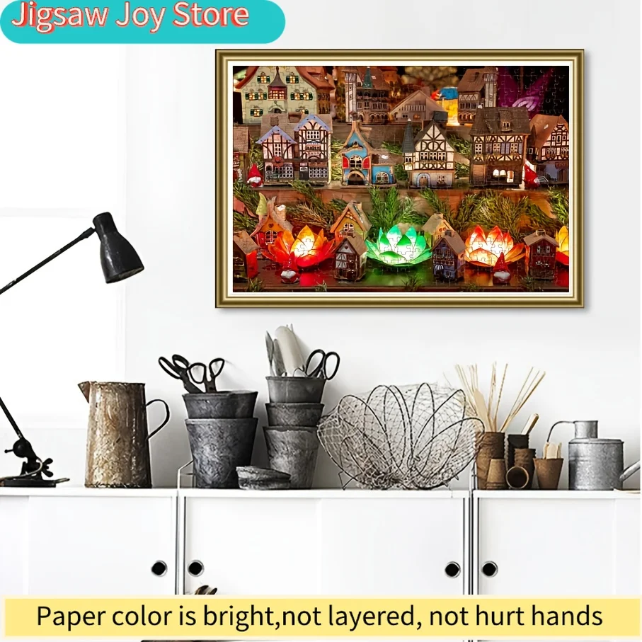 1 Caixa de Peças de Quebra-Cabeça de Papel - Encaixam Perfeitamente para Adultos, Jogo de 'Mini Vista da Rua' - Ideal para Festas, Família e Amigos