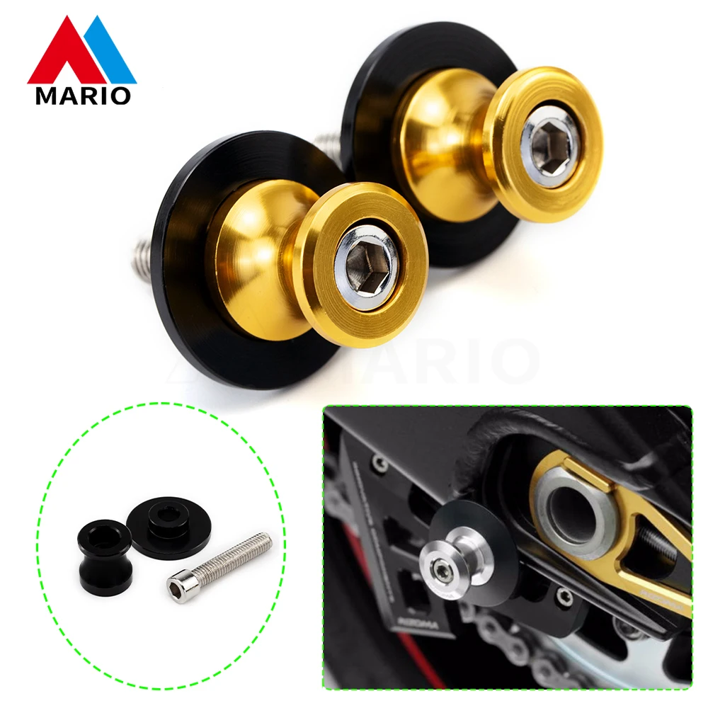 

For YAMAHA MT07 MT-07 MT 07 2016 2017 2018 2019 2020 2021 2022 Motorcycle Accessories Swingarm Spools 6MM Stand Screws Aluminum