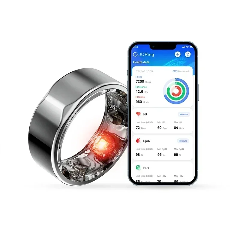 Titanium Bluetooth Smart Ring  2301B Fitness Sleep Health Men Women Couple OS Android