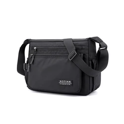 Men's Horizontal Oxford Messenger Bag Fashion Large-capacity Book Shoulder Bag Outdoor Sports Water Cup Crossbody Bag