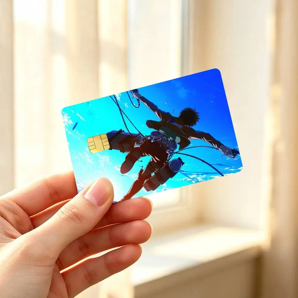 AOT Eren Mobile Credit Card HD Stickers Premium matte film effectively prevents fingerprints and daily abrasion.