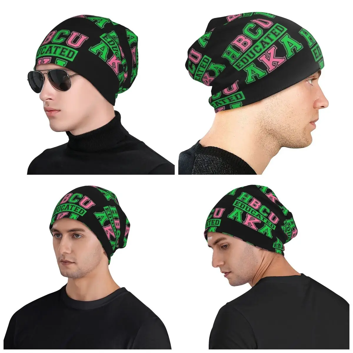 

HBCU Grad AKA Sorority Paraphernalia, HBCU Educated AKA Beanies Caps Knitting Bonnet Hat Warm Autumn Winter Outdoor Skullies Hat