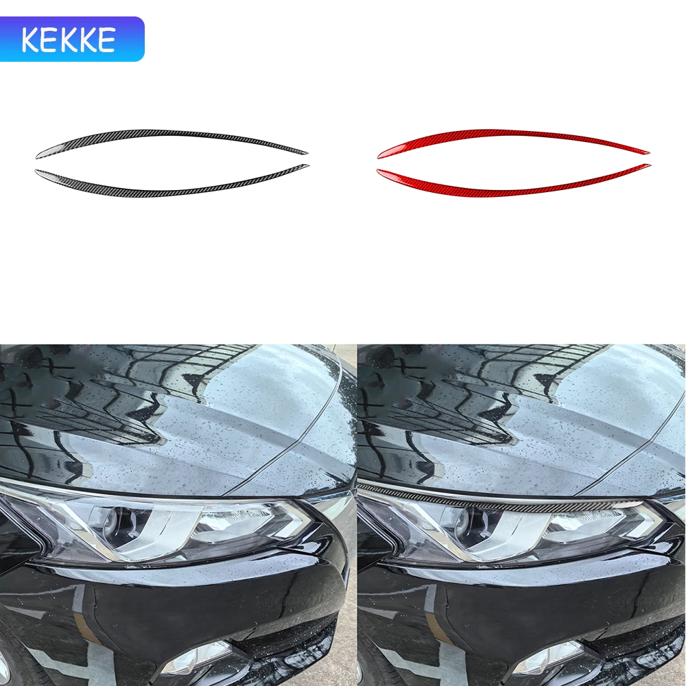 For Nissan Altima 2019 2020-2024 Real  Carbon Fiber Car Lamp Header 2 pcs Trim Stickers Car Interior Auto Decoration Accessories