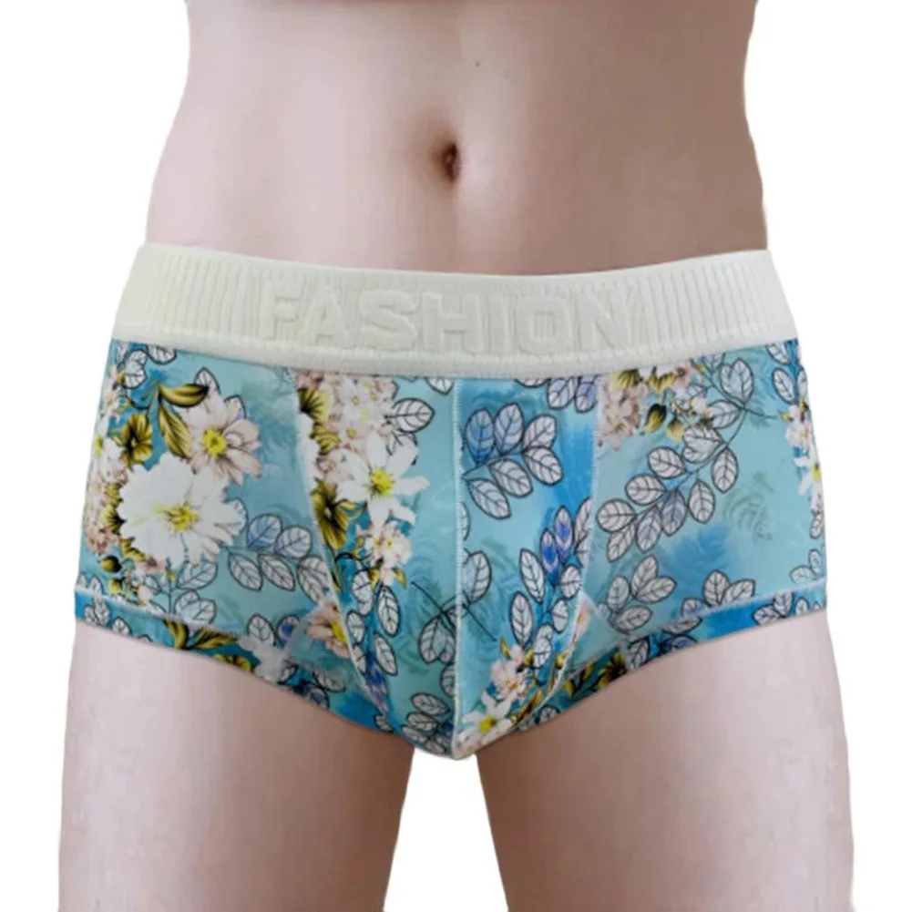 Everyday Use XL Yellow Ice Silk Boxer Briefs Sexy Pouch Underwear For Men Boxer Breathable Trunks Classic Style - Image 3