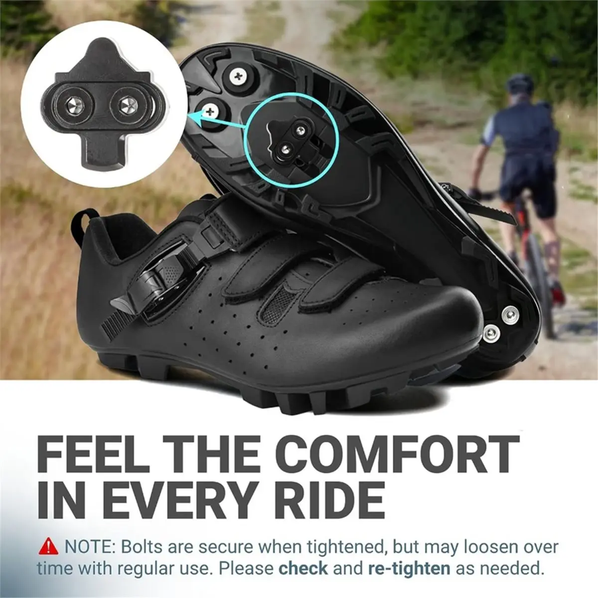 Bike Cleats for SPD & Look X-Track Pedals for ,Indoor Cycling, and Mountain Biking Easy Cleat Release