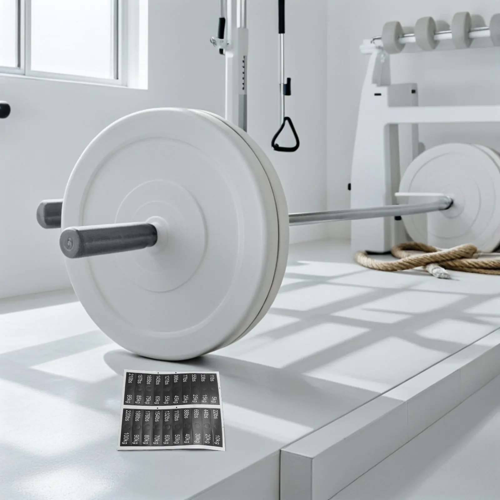 

3 Sheets Weight Tag Labels 5Kg 10Kg 15Kg Up to 100Kg Robust PVC Gym Weight Stickers for Dumbbell Plates Barbell Sets Workout