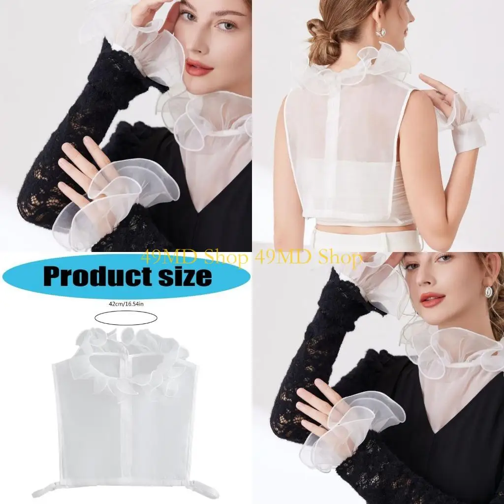 49md-adjustable-sheer-cuff-sleeves-extenders-and-decorative-collar-set-for-professional-outfit-dress-enhancer-neckpiece