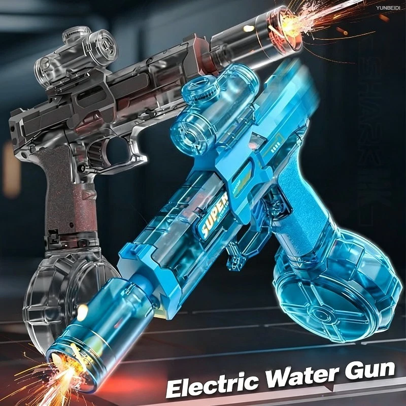 Elektrische Wasserpistole mit LED-Lichtern Automatische Sensor-Wasserpistole Kinderspielzeug Sommer Schwimmbad Outdoor Strand Spielzeug Festival Geschenke
