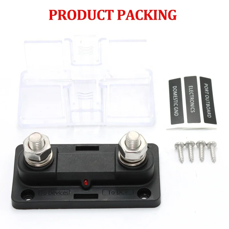 24v Heavy Duty M10 Bolt Down Anl Fuse Block Holder With Red LED Indicator Light