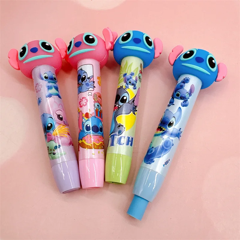 5-20pcs Cartoon Disney Stitch Lipstick Modeling Eraser Student Supplies Stationery Wholesale