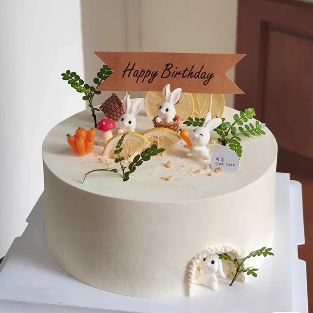 

Набор из 1 шт. очаровательных миниатюрных кроликов из высококачественного ПВХ для декора автомобиля, рабочего стола, вечеринок, украшения тортов и кексов, сада, микропейзажей