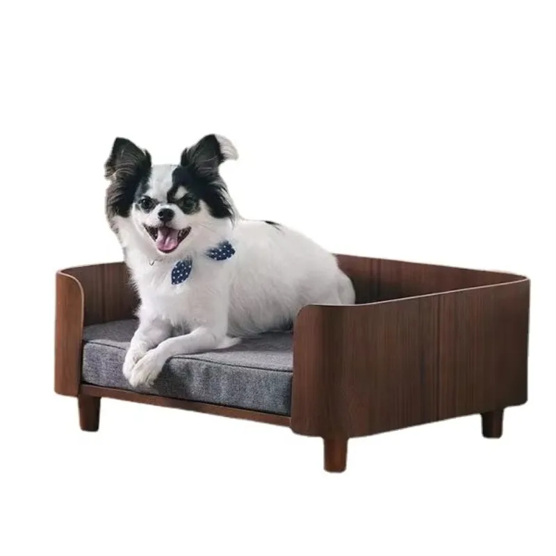 Elegant Wooden Kennel Dog Bed for Golden Retriever Medium Small Eco-friendly Removable Washable Pet Nest Solid Pattern All