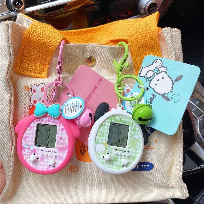 Kawaii Sanrio KeyChain Anime My Melody Cinnamoroll Gaming Machine Keychain Pachacco Kuromi Cute Cartoon Bag Pendant Small Gifts